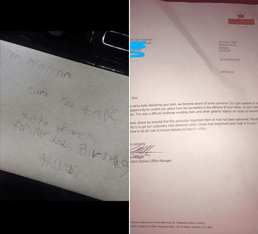 Scrive una lettera al padre in Paradiso, le poste rispondono e la storia fa il giro del web