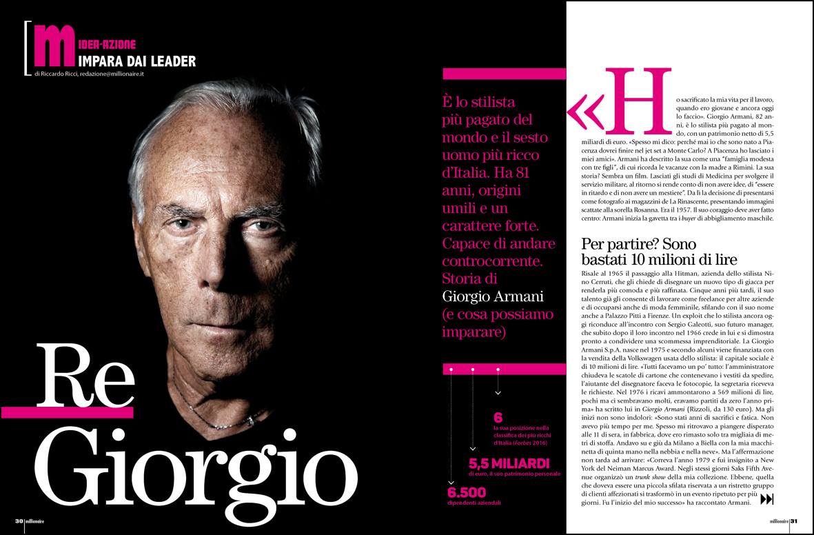Armani e Freda tra i 10 Ceo più amati nel mondo