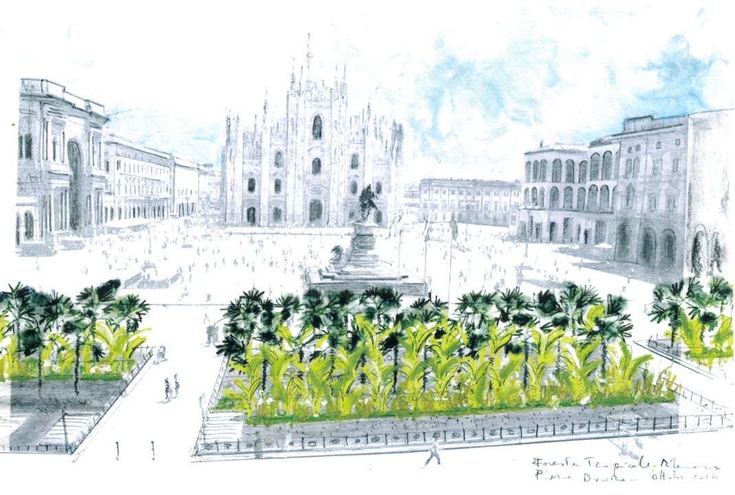 Starbucks apre a Milano e porta palme e banani in piazza Duomo