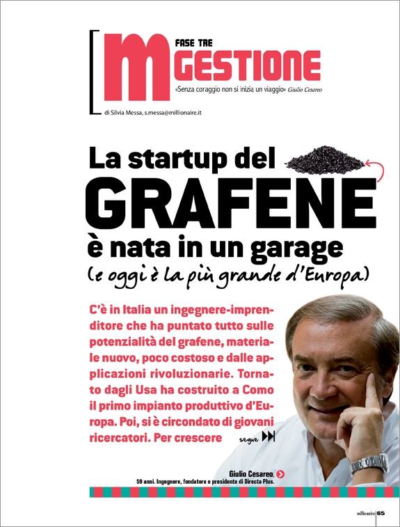 IL GRAFENE VA IN BORSA: GIULIO CESAREO CE L’HA FATTA