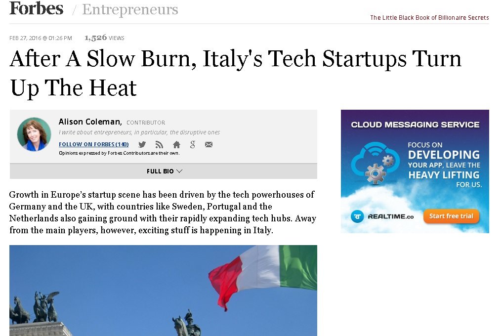 5 startup italiane citate da Forbes: l’ecosistema italiano visto dagli americani