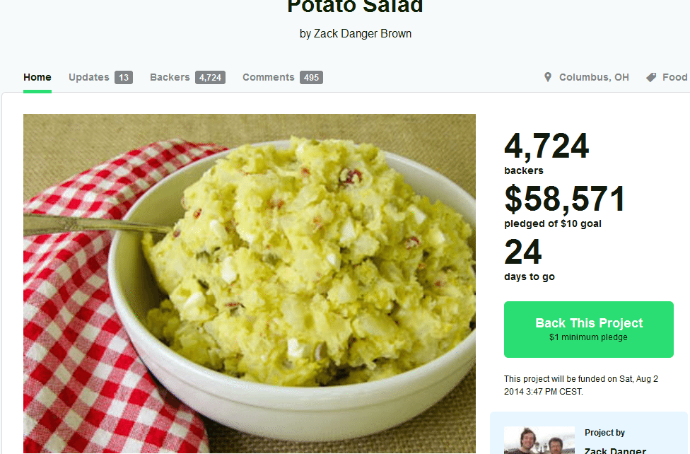 Come guadagno 60mila dollari con un’insalata di patate