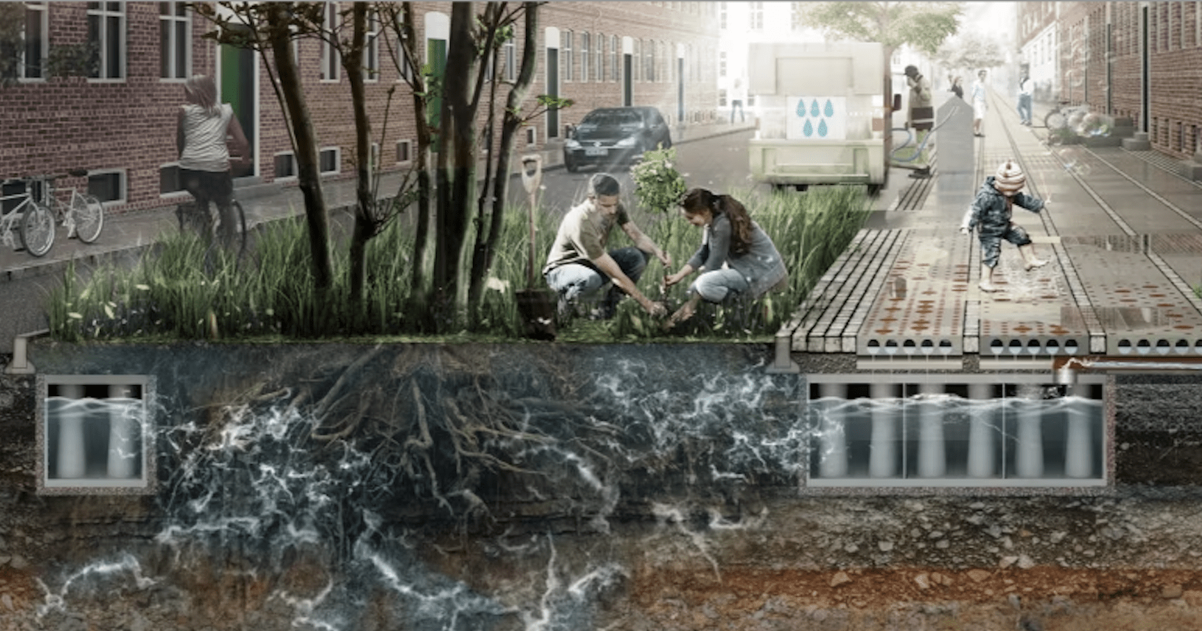 "Città spugna": l'architettura del futuro per combattere le inondazioni.