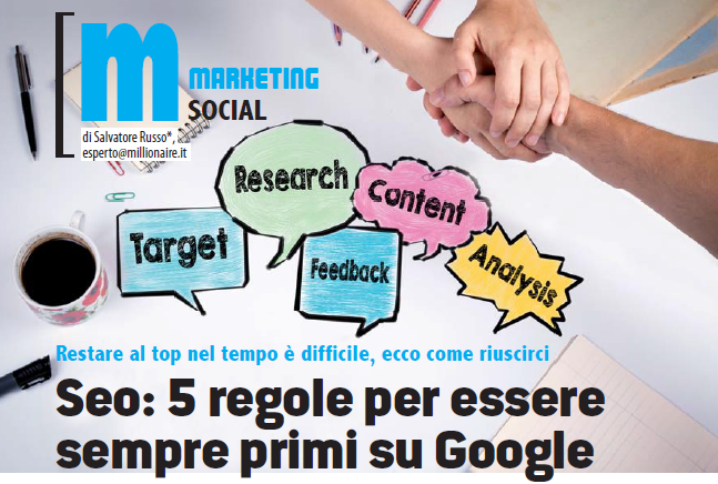 Seo: 5 regole per essere sempre primi su Google